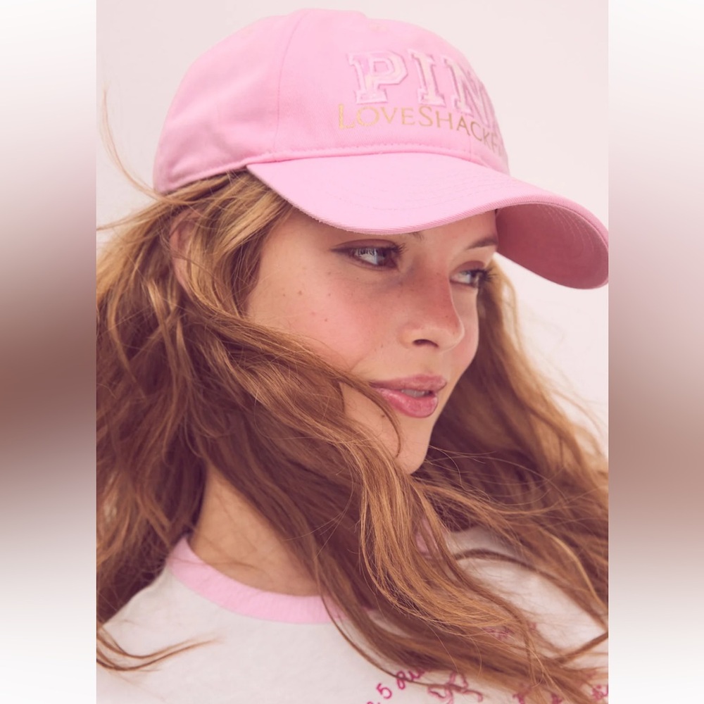 PINK X LoveShackFancy Pink Baseball Hat